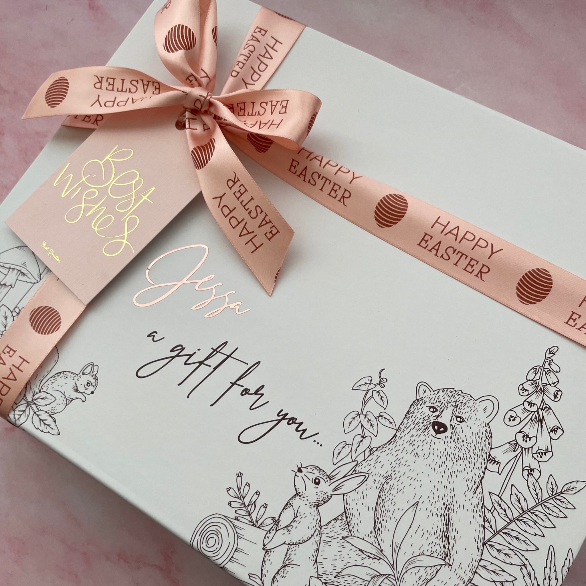 Limited Edition *Personalised Easter* Hamper Box - Pink & Rose Gold