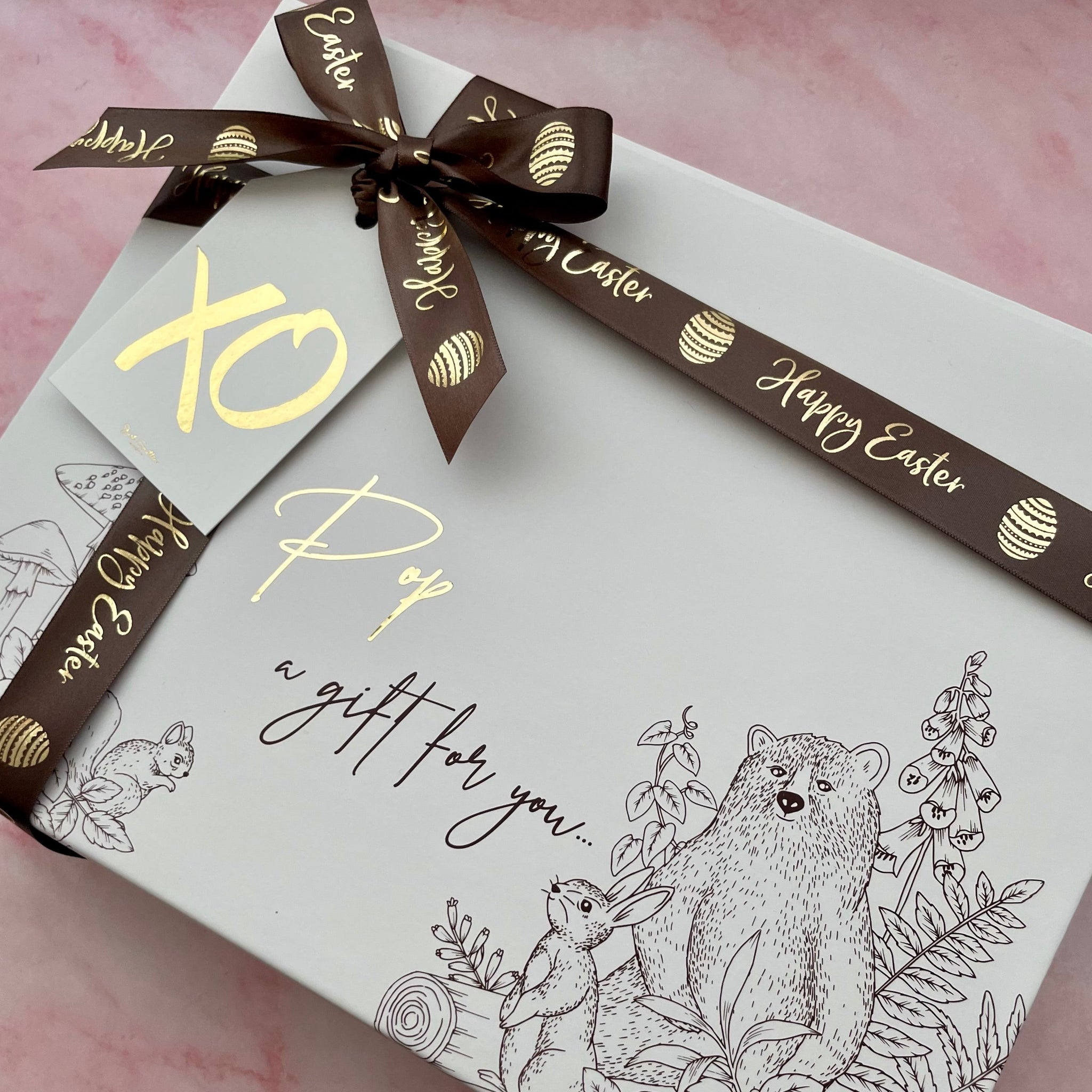 Limited Edition *Personalised Easter* Hamper Box - Chocolate & Gold