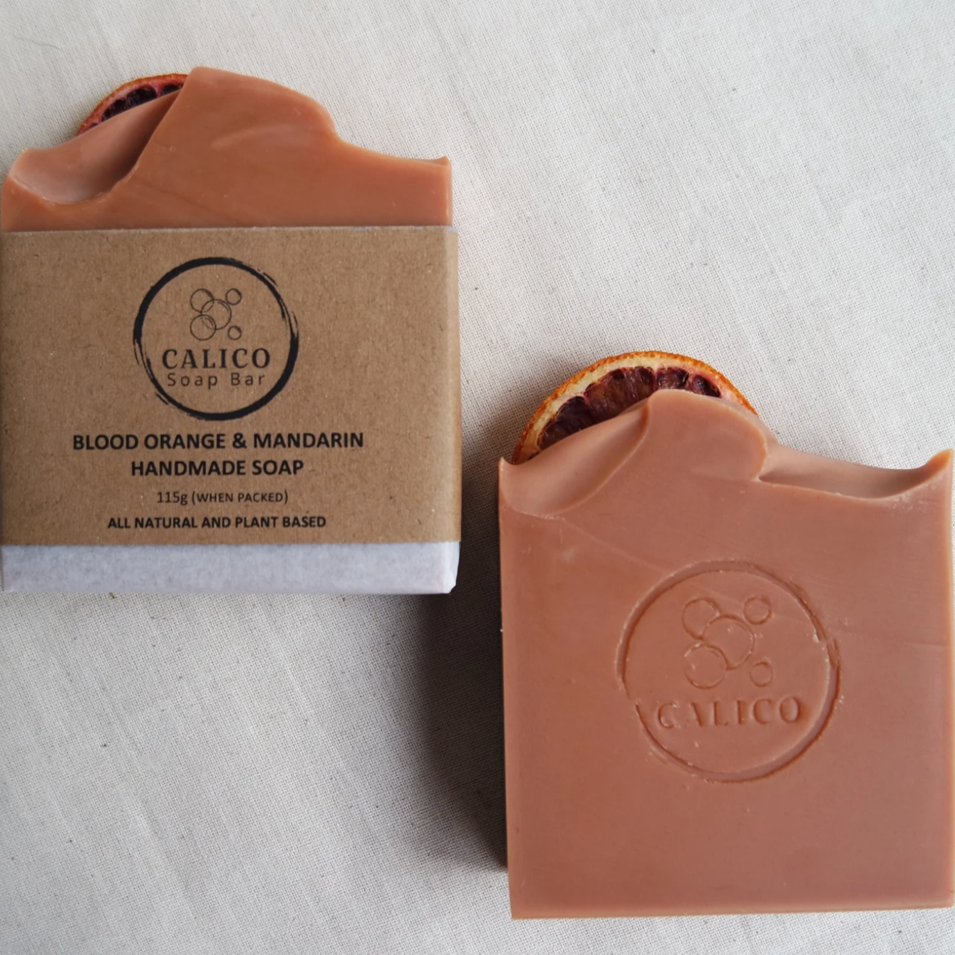 Calico handmade soap bar - Blood orange & mandarin