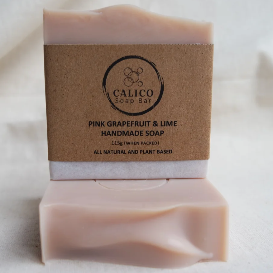 Calico handmade soap bar - Pink grapefruit & lime